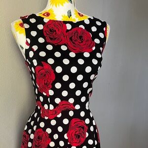 Grace Karin Black and Red Polka Dot Midi Dress